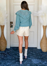 Ruffle Sweater - Sage Green – bluberri boutique