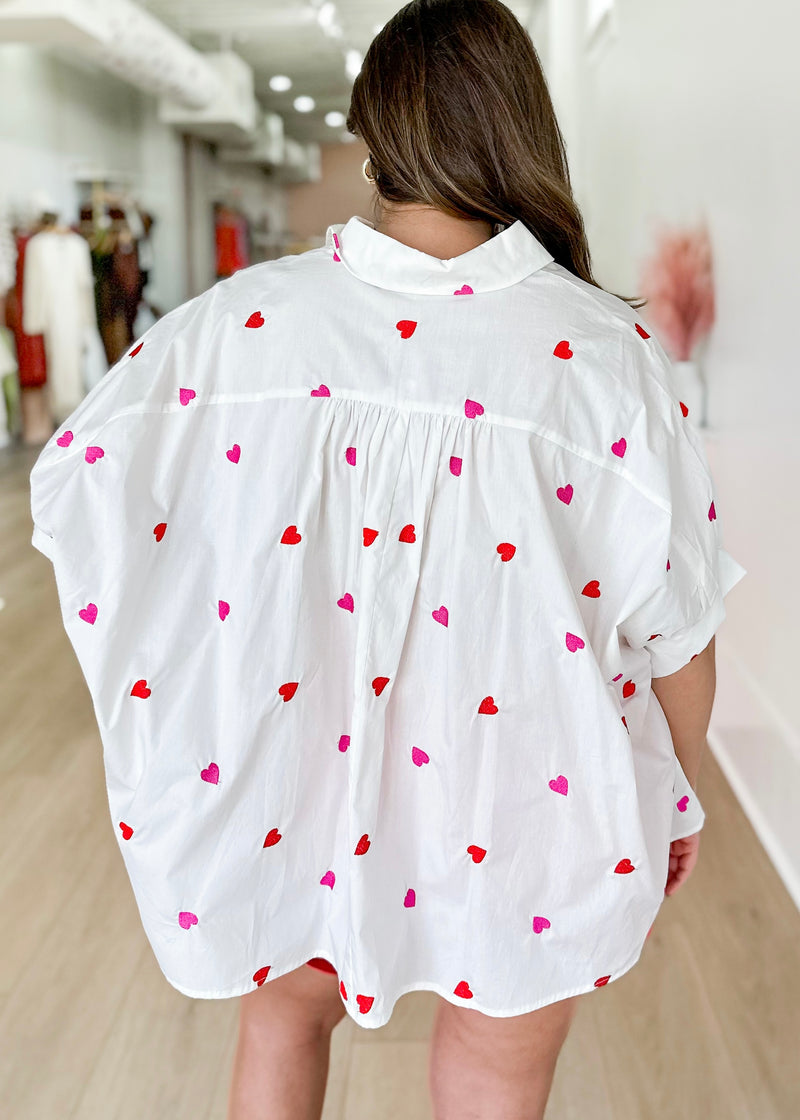 Heart Oversized Poplin Shirt