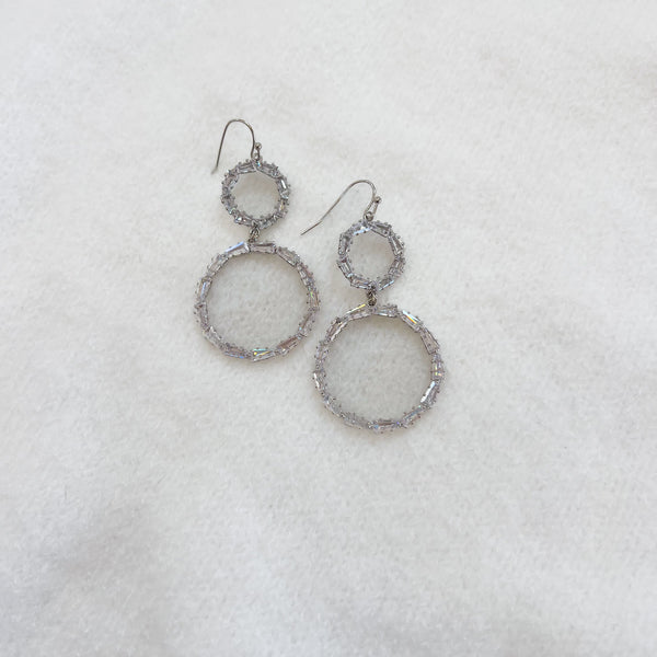 Double Drop Silver Earrings