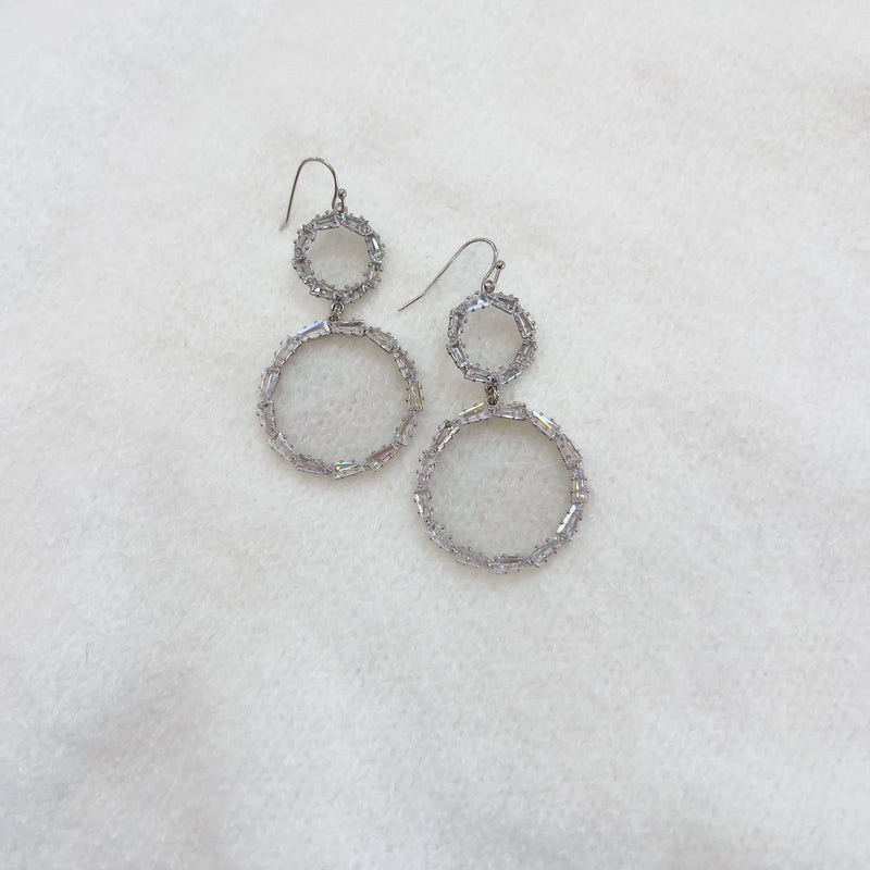 Double Drop Silver Earrings