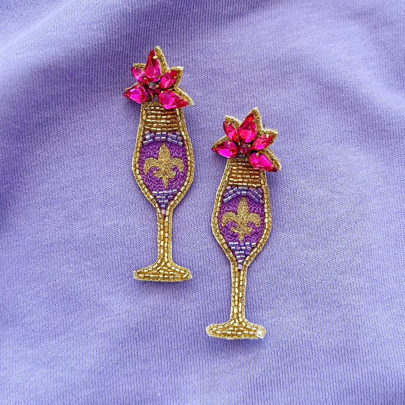 Mardi Gras Glass earrings