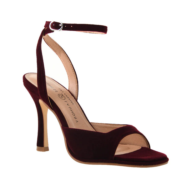 Lynwood Burgundy Velvet Heel