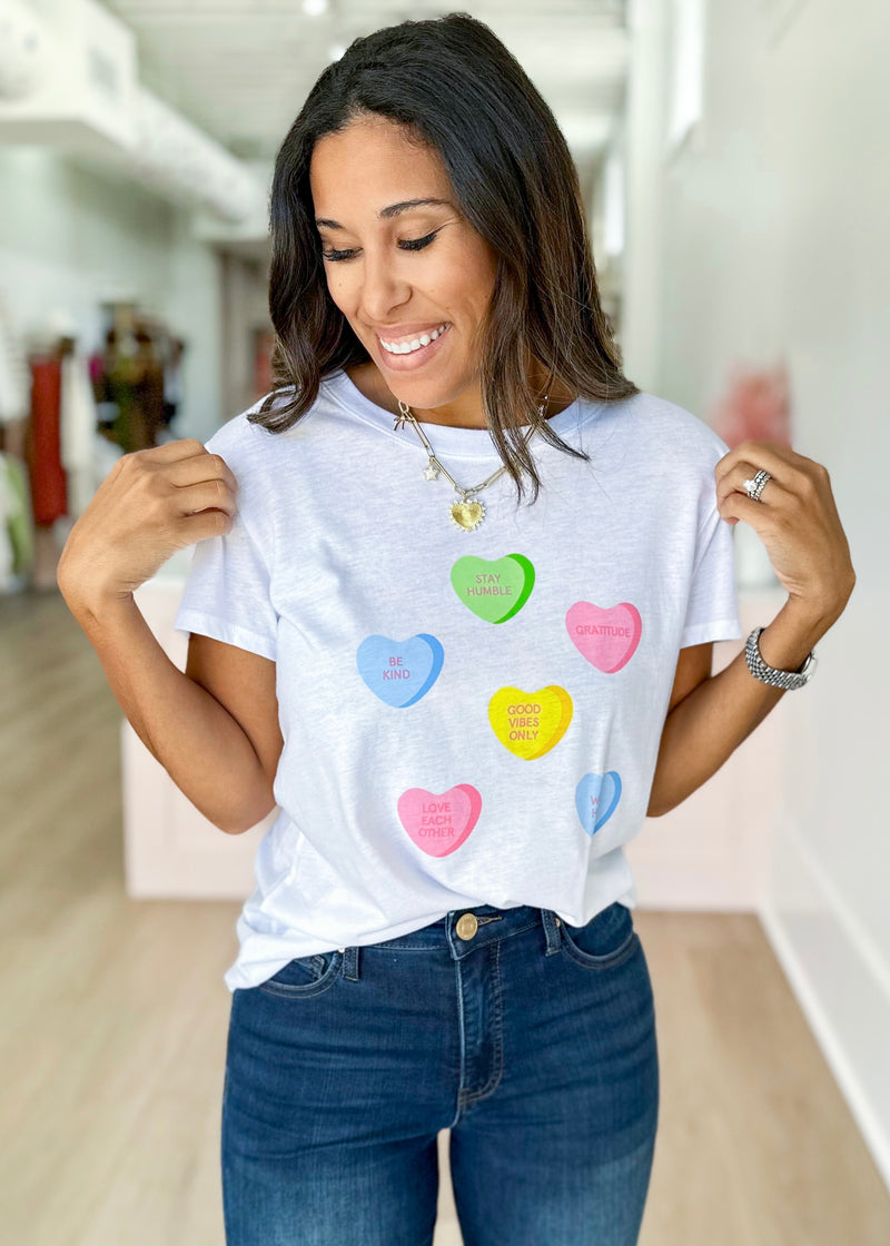 Candy hearts loose tee