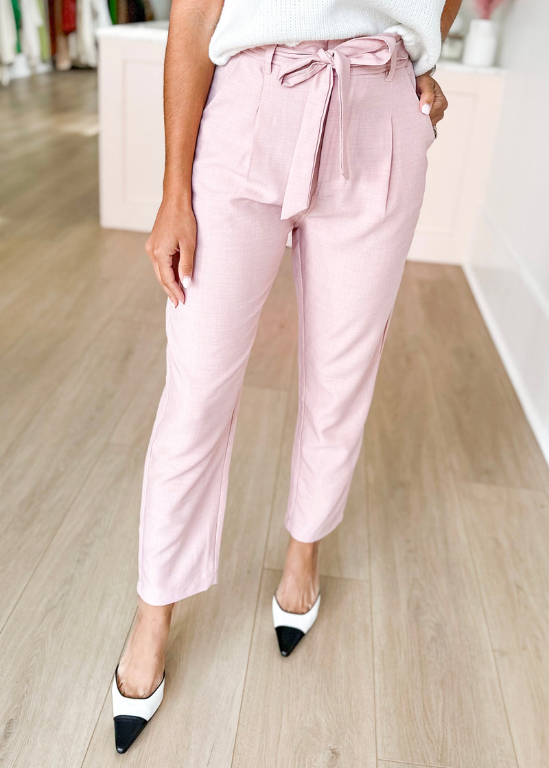 Pink High Waist Woven Pant