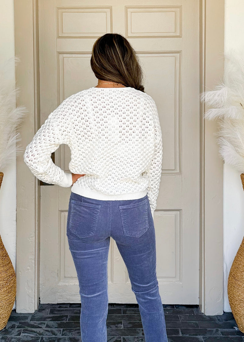 White Ruched Sweater