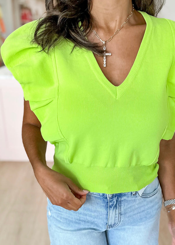 Krista Sleeveless Top- Lime