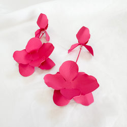 Pink Candy Flower Earrings