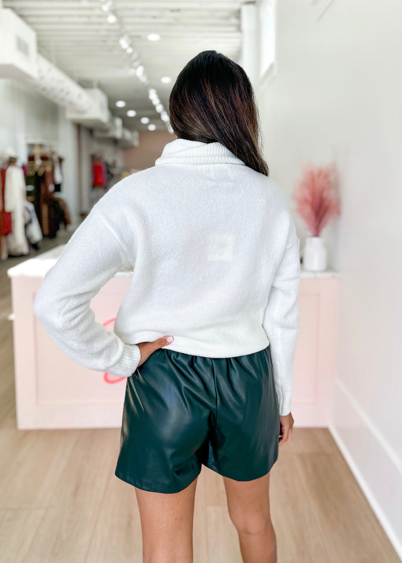 Jade Faux Leather Shorts - Green