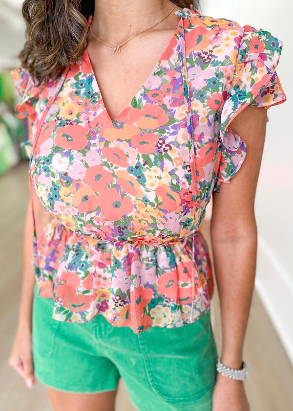 Floral Bliss Ruffle Blouse