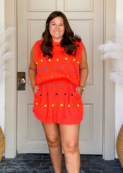 Neon Orange Polka Dot Skirt