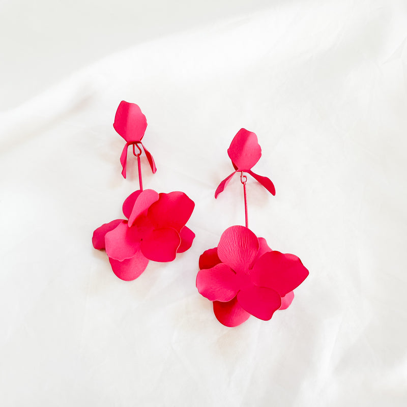 Pink Candy Flower Earrings