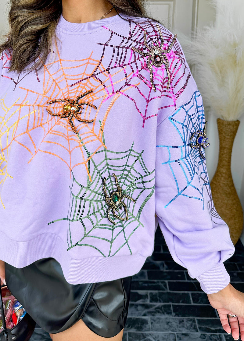 Lavender Spider Web Sweatshirt