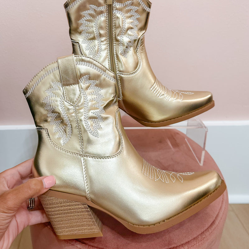 Creek Ankle Booties- Gold