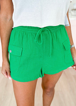 Green Gauze Cargo Short