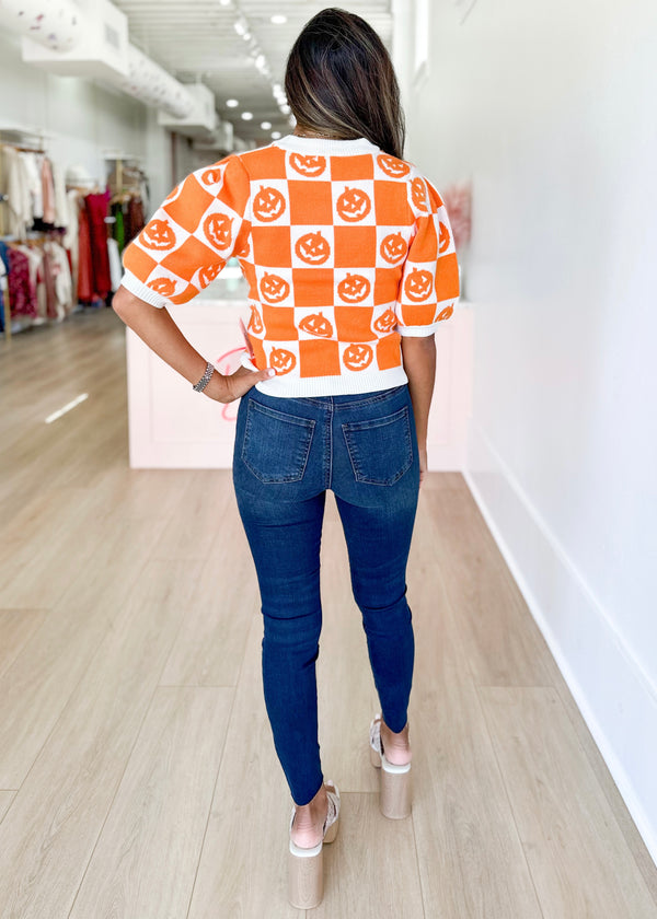 Pumpkin Short Sleeve Top