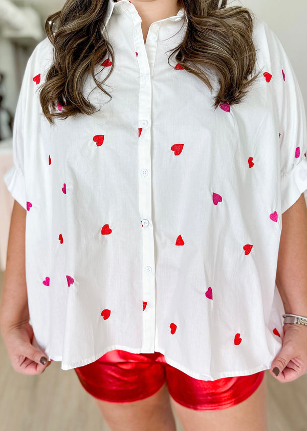 Heart Oversized Poplin Shirt