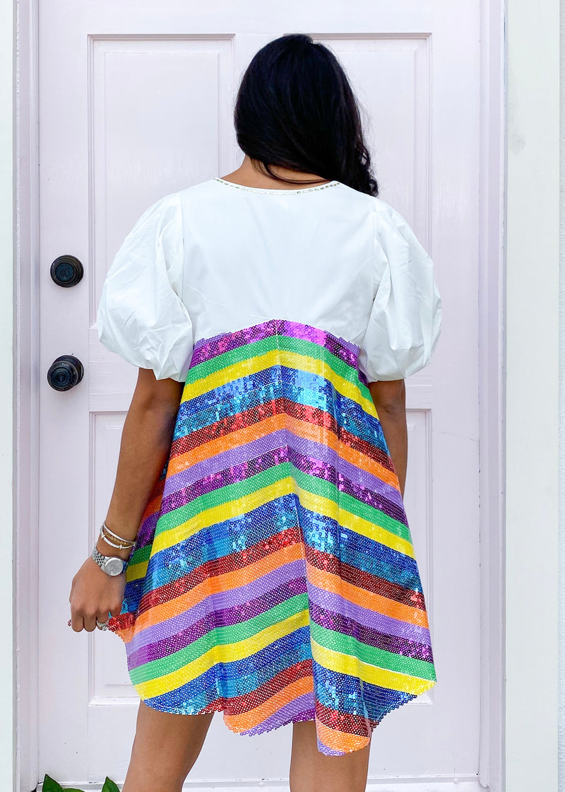 Sequin Stripe Bottom Dress