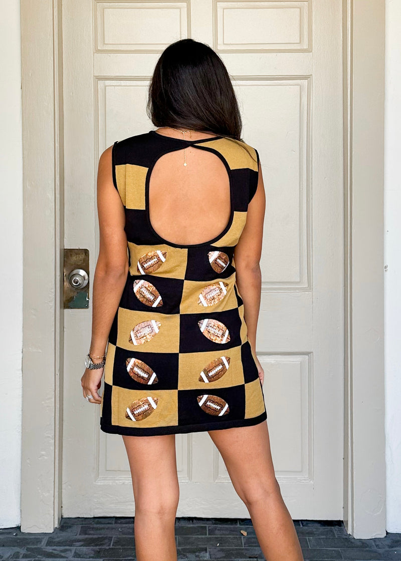 Black and Gold Checkered Dress
