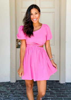 Jenna Cut Out Dress- Pink