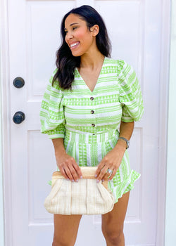 Marge Crop Blouse- Lime