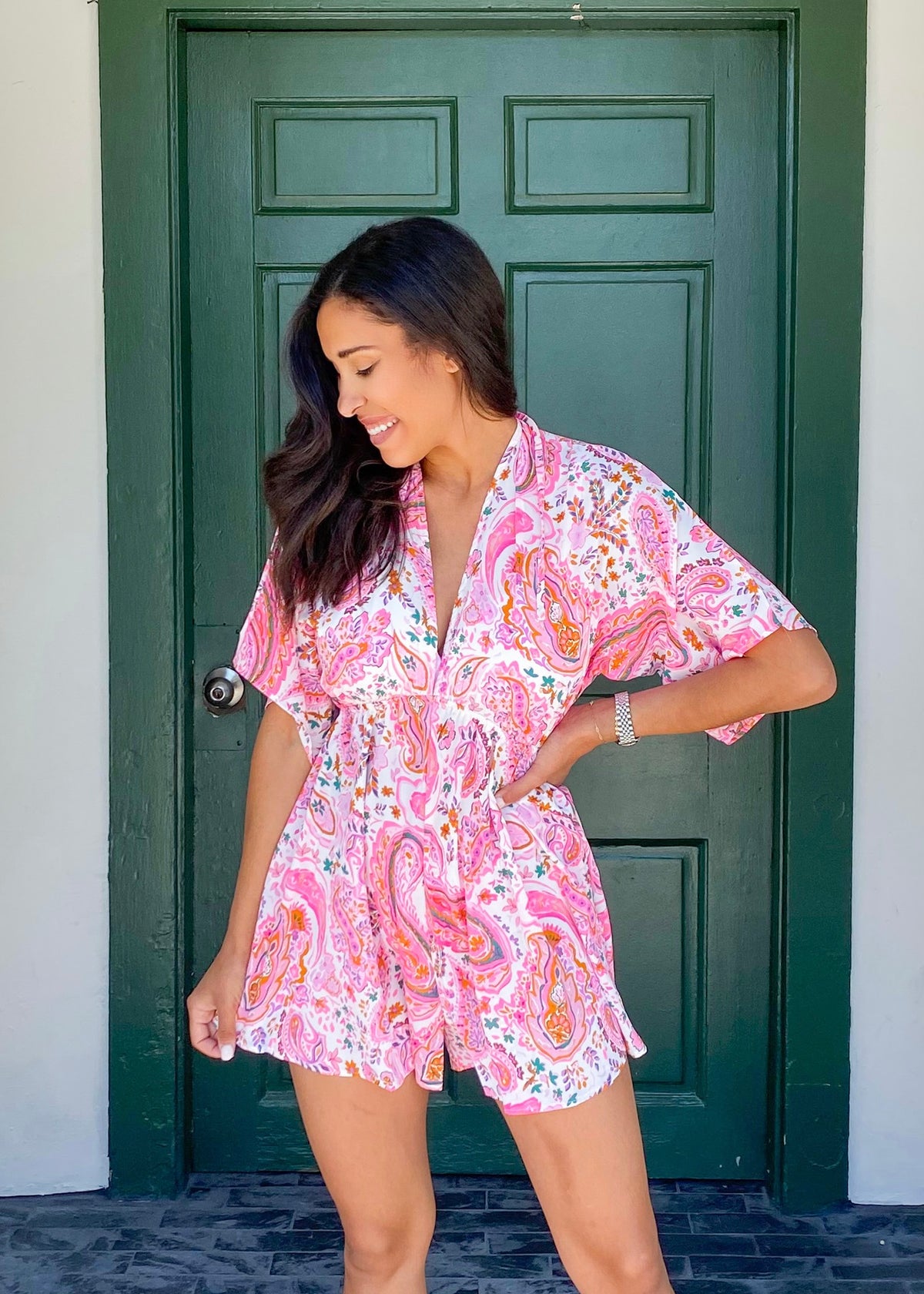 Stephanie Paisley Romper