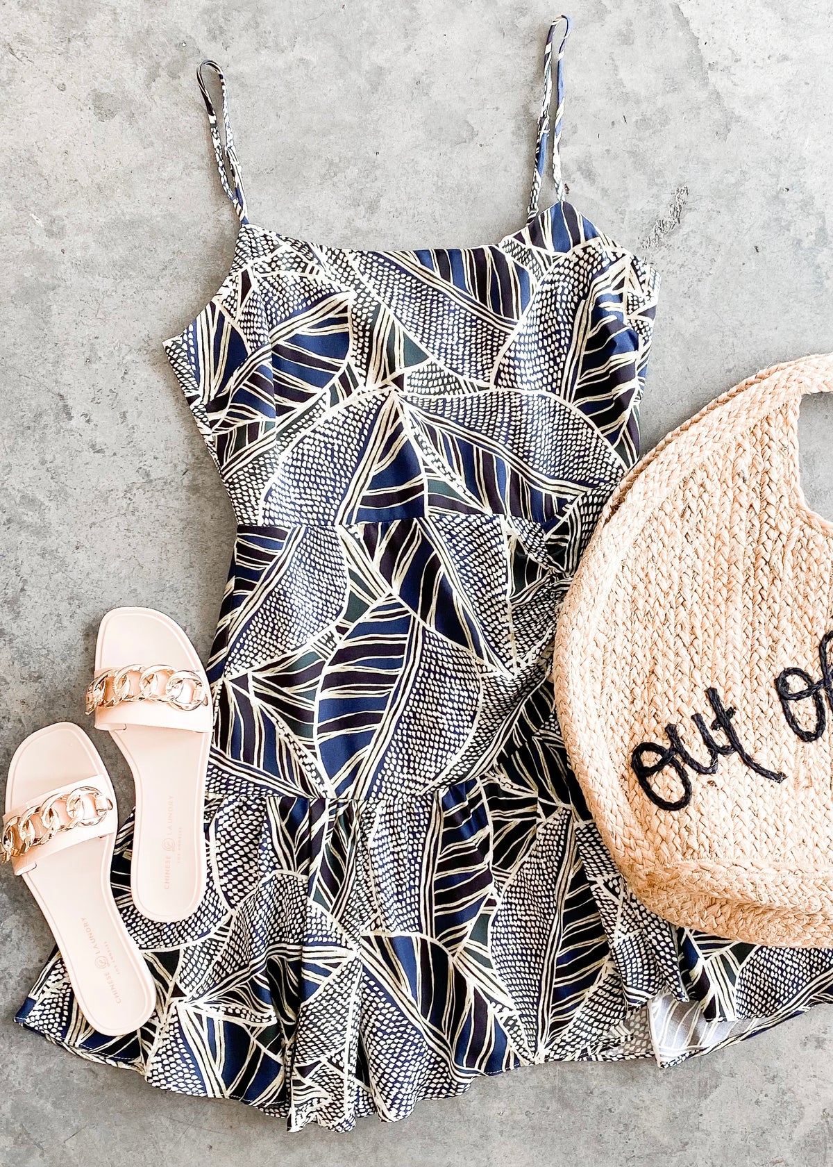 Navy multi dress